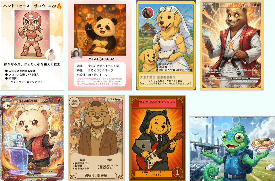 参加者によるキャラクターカード